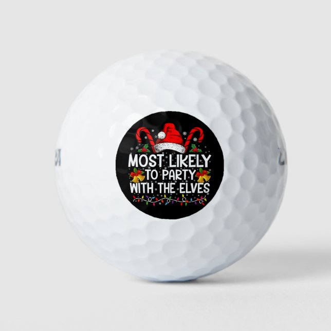 Pelotas De Golf Divertidas camisetas de Navidad combinadas para fi (Anverso)