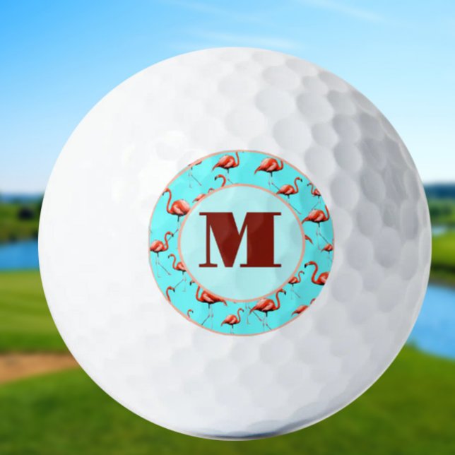 Pelotas De Golf Divertidas mujeres con monograma rosa Flamingo per (Subido por el creador)