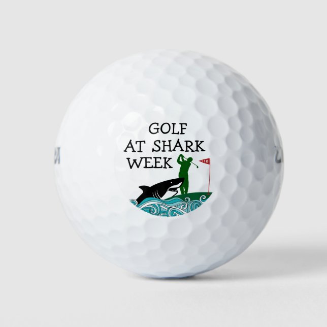 Pelotas de Golf Divertidas Semana del Tiburón (Anverso)