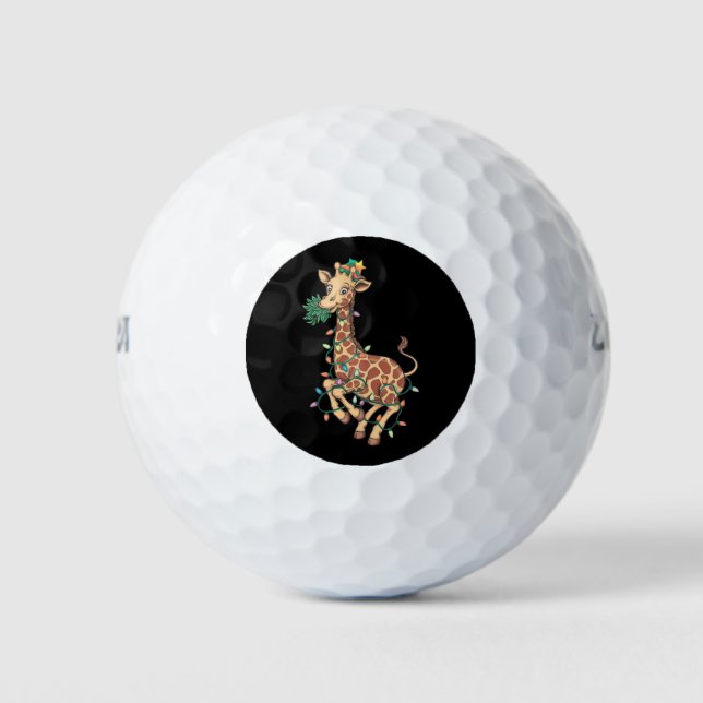Pelotas De Golf Divertido árbol de Navidad Giraffe Lover Regalo Lo (Anverso)