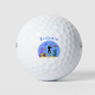 Pelotas De Golf Divertido buceador de scuba y personalizado de cri