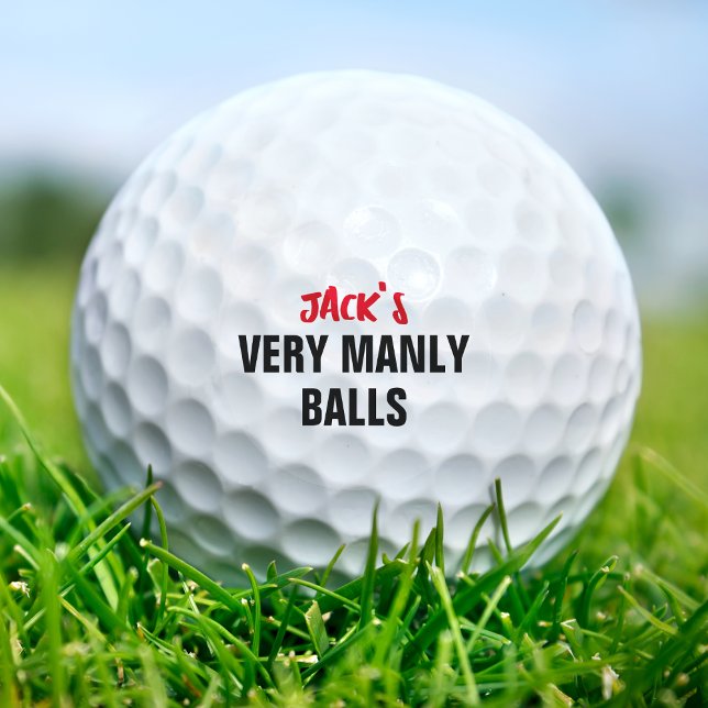 Pelotas De Golf Divertido Chiste Sucio Muy Manly Balls (Funny Dirty Joke Very Manly Balls Golf Ball)