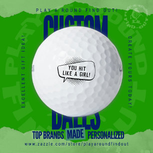 Pelotas De Golf Divertido Golpeas Como Una Chica Cita Personalizad