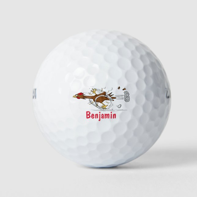 Pelotas De Golf Divertido ilustracion de pollo fresco y personaliz (Anverso)
