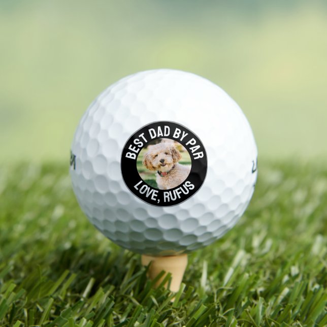 Pelotas De Golf Divertido Mejor Papá Por Par Dog Photo (Camiseta in situ)
