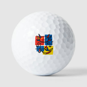 Pelotas De Golf Divertido patrón de arte abstracto de Axolotl Piet