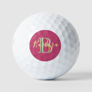 Pelotas De Golf Divertido Personalizado amarillo azul rosado calie