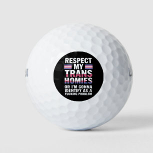 Pelotas De Golf Divertido Respeto a Mis Compañeros Transexuales Me