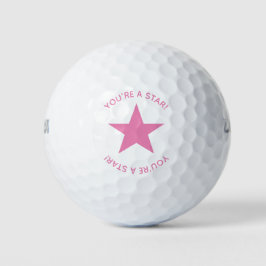 Pelotas De Golf Divertido Rosa "Eres una estrella"