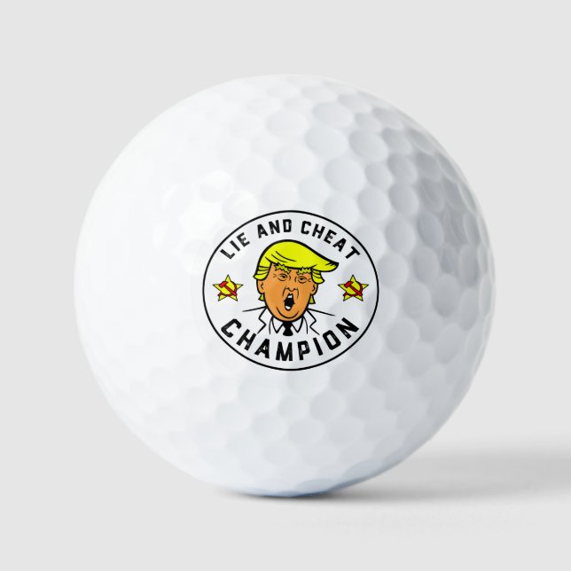Pelotas De Golf Divertido Trump Lie y Cheat Champion (Anverso)