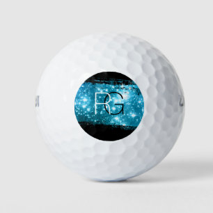 Pelotas De Golf Diy Monograma blanco y negro, Stardust Bruske