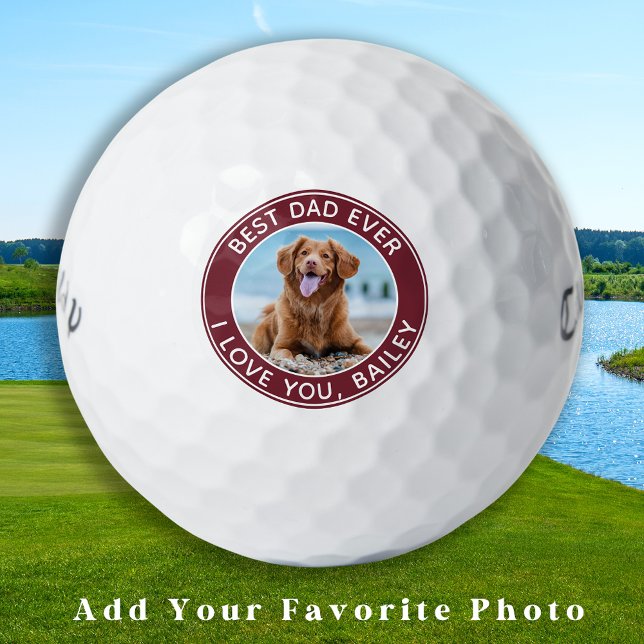 Pelotas De Golf Dog Best Dad Ever White Red Photo (Subido por el creador)