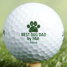 Pelotas De Golf Dog Dad Valentines Gift- Cool Plaid Paw by PAR