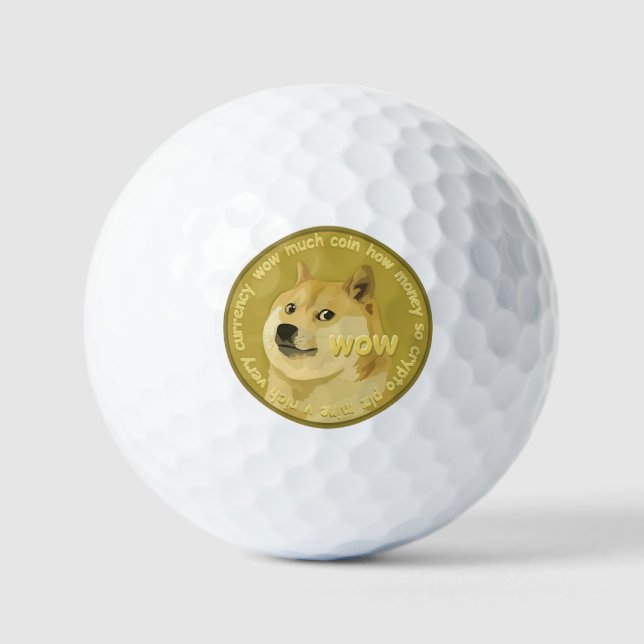 Pelotas De Golf Dogecoin Wow Doge Moneda De Criptografía (Anverso)