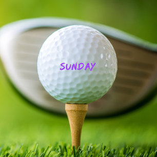Pelotas De Golf Domingo de diseño de letras en morado