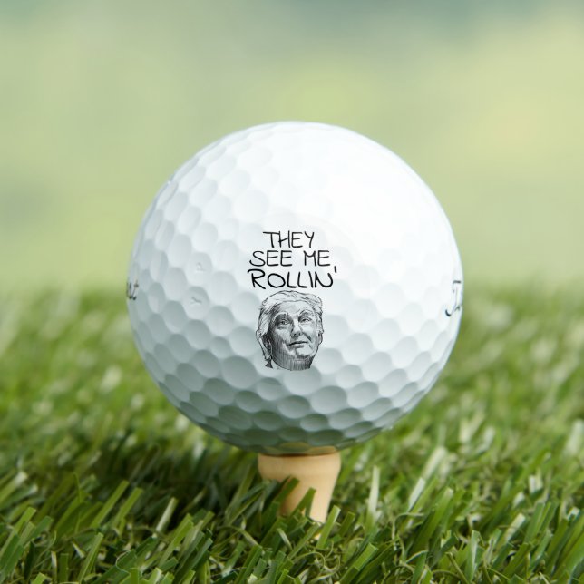 PELOTAS DE GOLF DONALD TRUMP FUNNY GOLF BALLS ROLLIN' (Camiseta in situ)