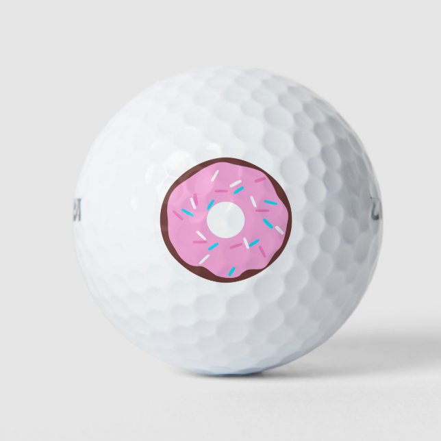 Pelotas De Golf Donut de chocolate con vidrio rosado (Anverso)