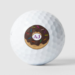 Pelotas De Golf Donut glaseado de chocolate con espolvorines