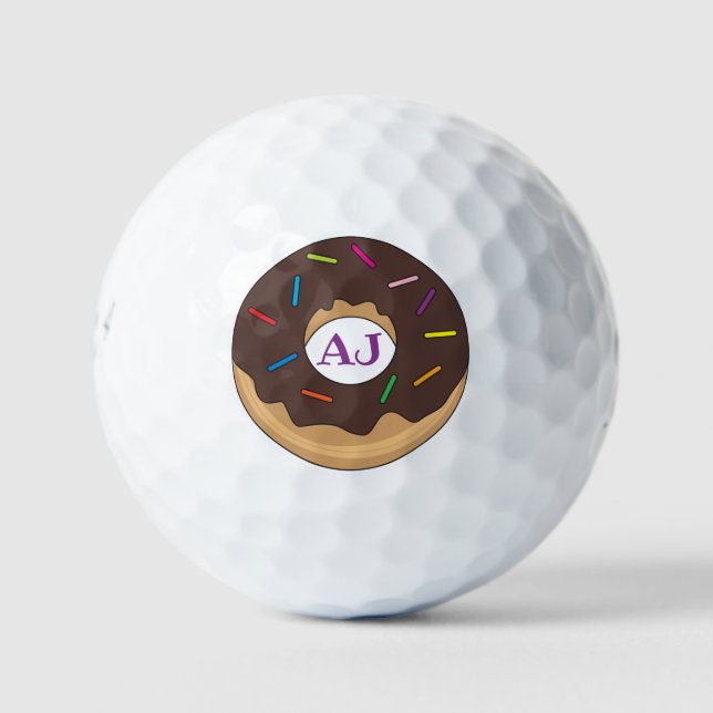 Pelotas De Golf Donut glaseado de chocolate con espolvorines (Anverso)