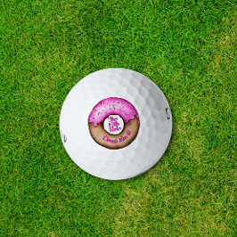 Pelotas De Golf Donut rosado con rociadores divertidos bollos de g