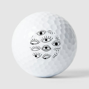 Pelotas De Golf Doodle eye, patrón creativo sin costuras.