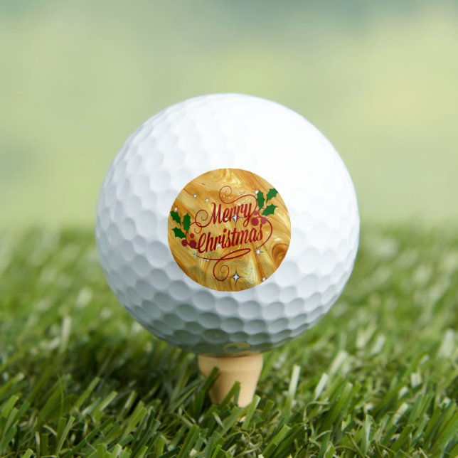 Pelotas De Golf Dorado, Feliz Navidad, (Camiseta in situ)
