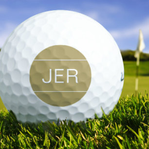 Pelotas De Golf Dorado Inicial Monogramado Personalizado de Golfis