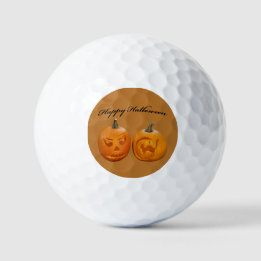 Pelotas De Golf Dos Calabazas Feliz Halloween