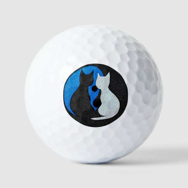 Pelotas De Golf Dos gatos estilizados (Anverso)
