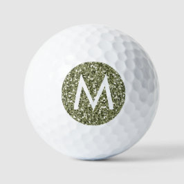 Pelotas De Golf Drab de oliva verde personalizado moderno inicial