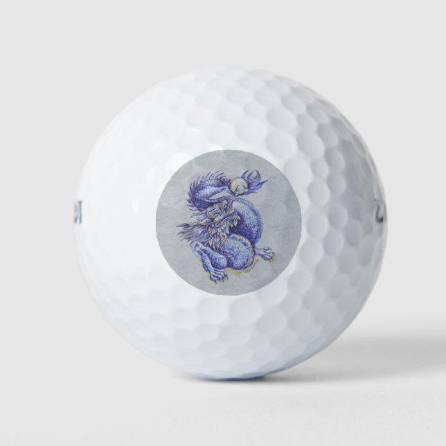 Pelotas De Golf Dragón azul (Anverso)