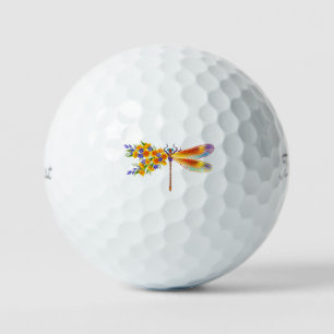 Pelotas De Golf Dragón de flores amarillas