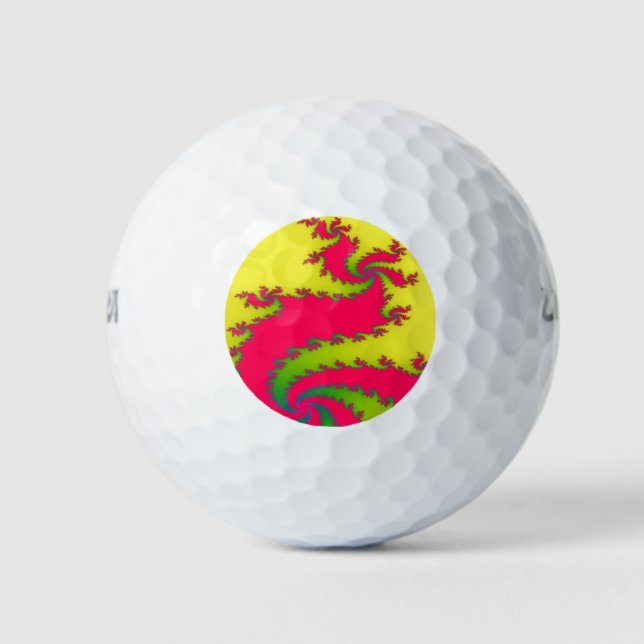 Pelotas De Golf Dragon Fractal Golf Ball de Año Nuevo chino (Anverso)