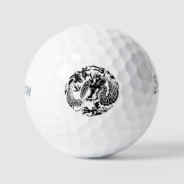 Pelotas De Golf Dragón negro (Anverso)
