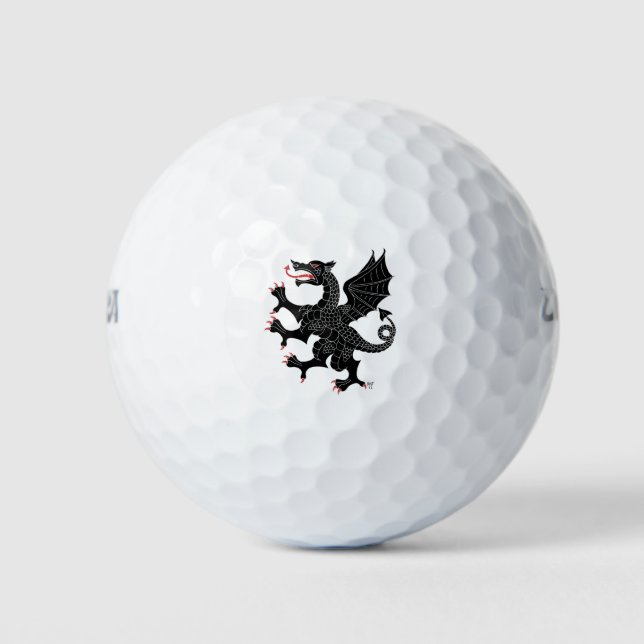 Pelotas De Golf Dragon Rampant Sable (Anverso)