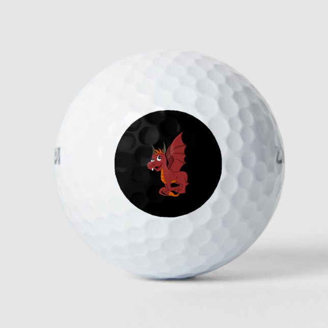 Pelotas De Golf dragón rojo de dibujos animados (Anverso)