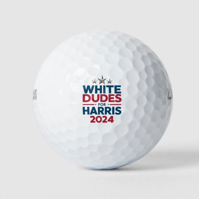 Pelotas De Golf Dudes Blancas Para Las Elecciones Harris-2024 (Anverso)