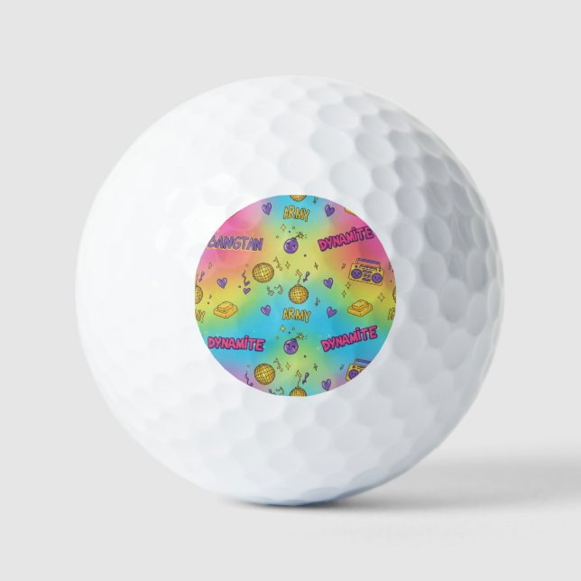Pelotas De Golf Dynamite Pop Art Rainbow Pattern (Anverso)