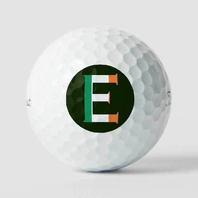 Pelotas De Golf E Monograma sobrepuesto sobre la bandera irlandesa (Anverso)