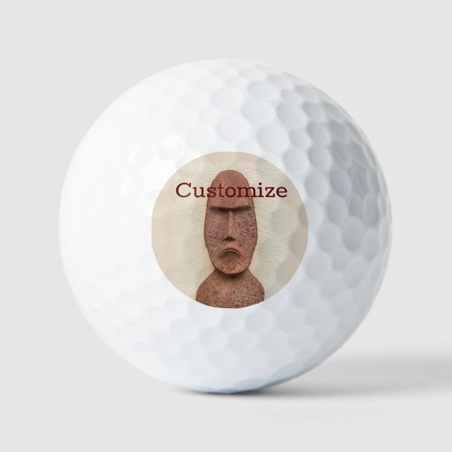 Pelotas De Golf Easter Island Moai Head Thunder_Cove (Anverso)