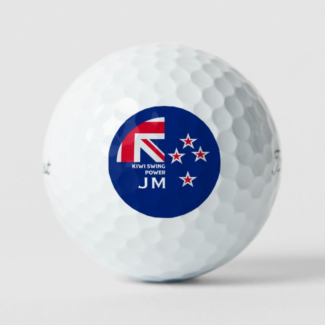 Pelotas De Golf Editable Kiwi New Zealander Golfing (Anverso)
