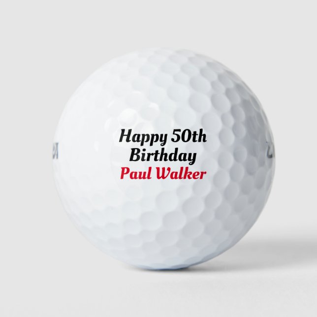 Pelotas De Golf Editable su nombre. Regreso de cumpleaños (Anverso)