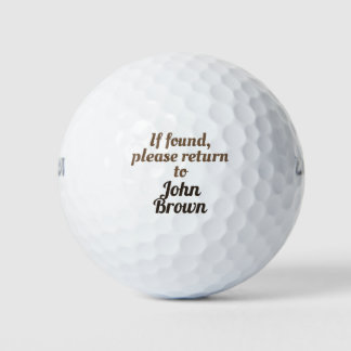 Pelotas De Golf Editable su nombre. Si se encuentra, vuelva a