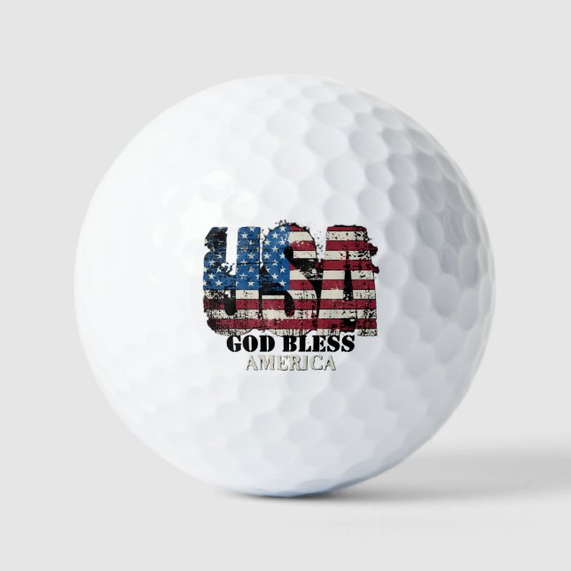 Pelotas De Golf EE. UU. Dios bendiga a América (Anverso)
