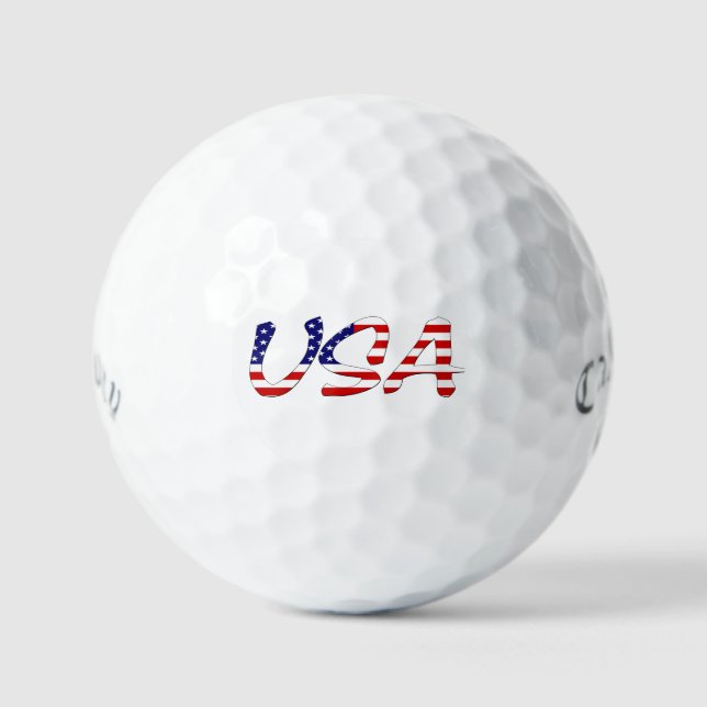 Pelotas De Golf EE.UU. sobrepuesto en css ccnt de la bandera estad (Anverso)