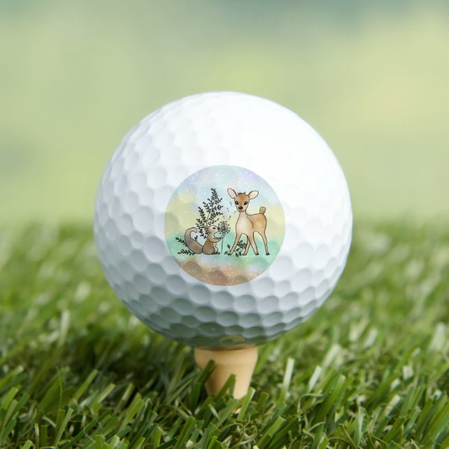Pelotas De Golf Eichhörnchen und Reh Golfball (Camiseta in situ)