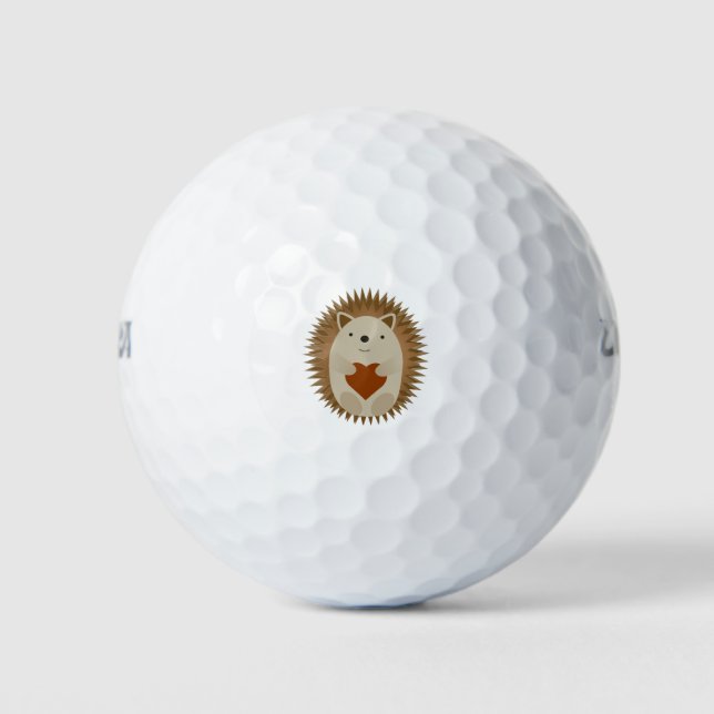 Pelotas De Golf El Adorable Personalizado Hedgehog sosteniendo un  (Anverso)