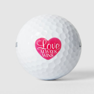Pelotas De Golf El amor al corazón rosado siempre gana