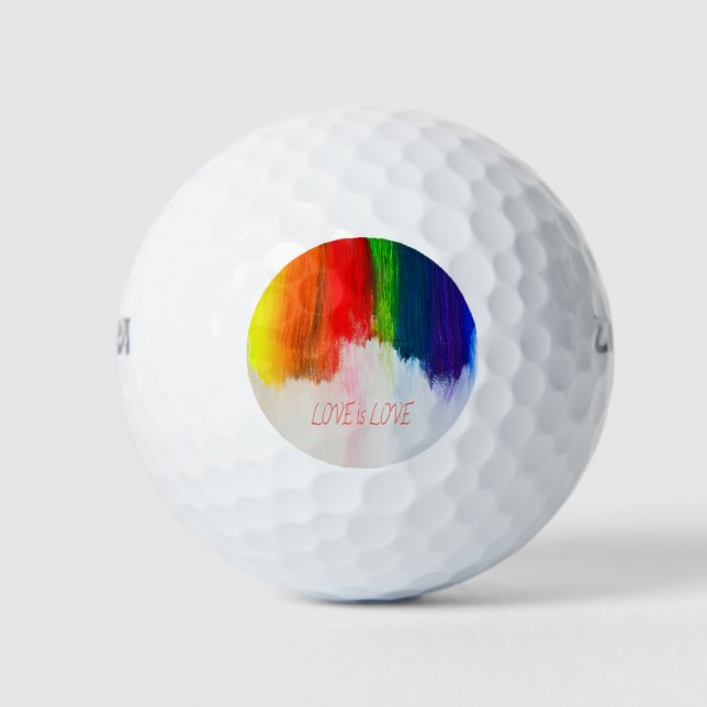 Pelotas De Golf El amor es amor el orgullo arcoiris LBGQT (Anverso)