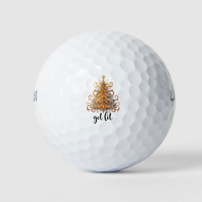 Pelotas De Golf El árbol de Navidad se enciende (Anverso)